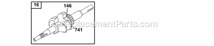 Crankshaft Diagram and Parts List for 137212-1313-E1  Briggs and Stratton Engine